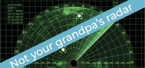 Image of radar in physical security with banner 'not your grandpa's radar'